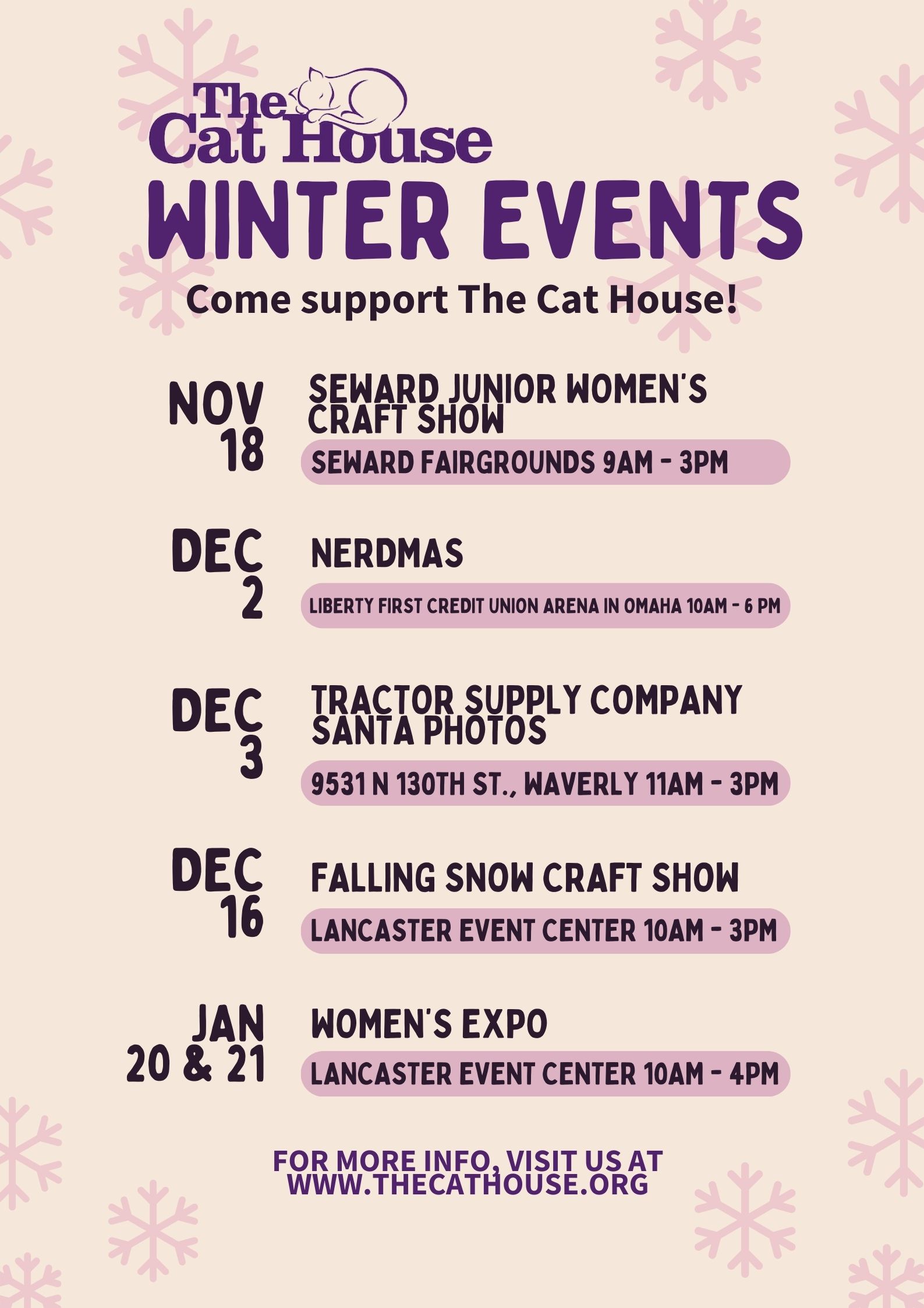 Spend the Winter with The Cat House at these Local Events! - The Cat House